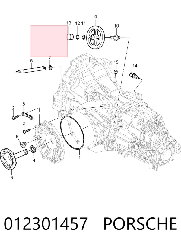 Retén del vástago del cambio de la caja de cambios 012301457 Porsche