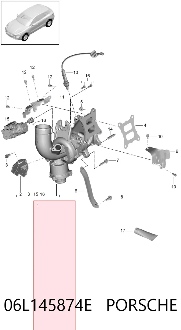 Turbocompresor 06L145874E Porsche