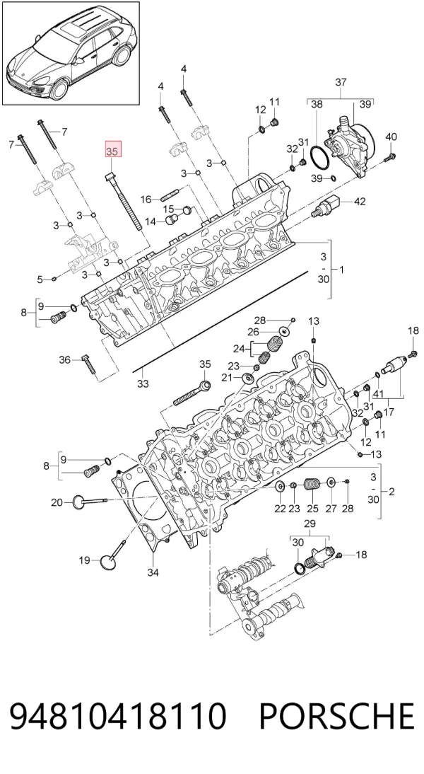 Tornillo culata 94810418110 Porsche