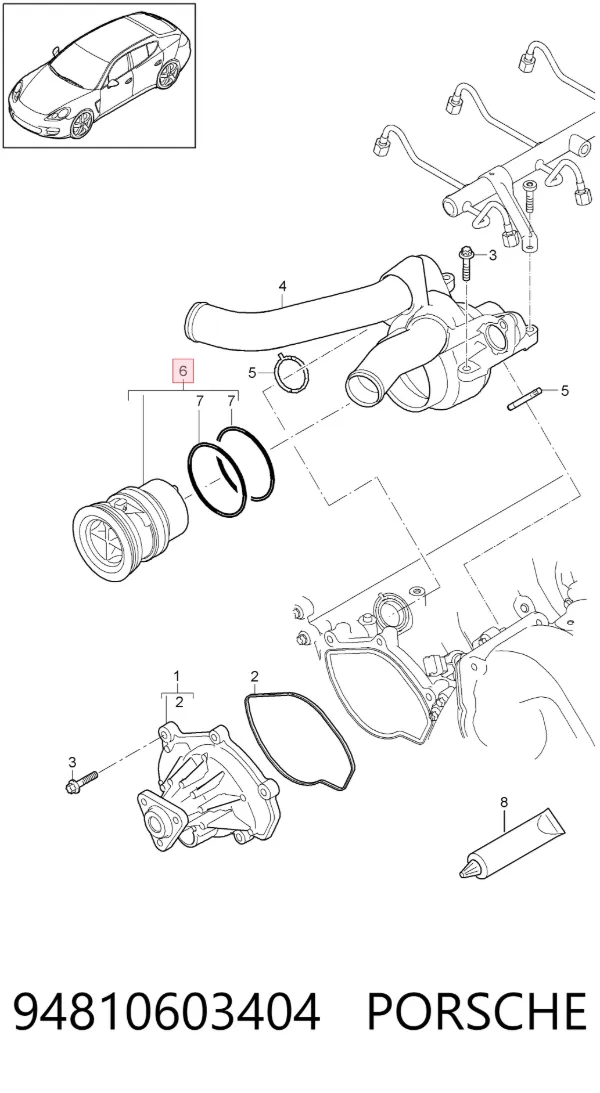 Termostato 94810603404 Porsche