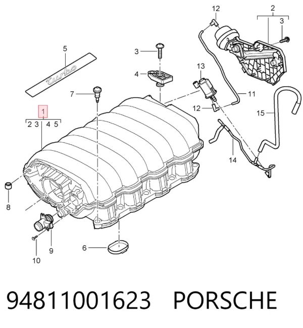 Colector de admisión Porsche Cayenne 955