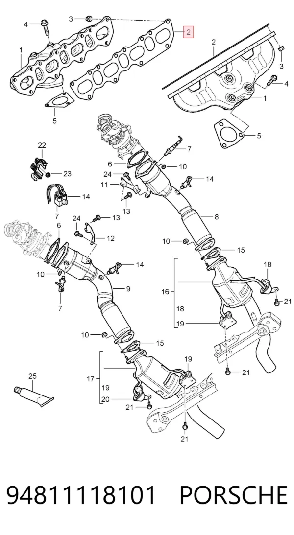 Junta colector escape 94811118101 Porsche