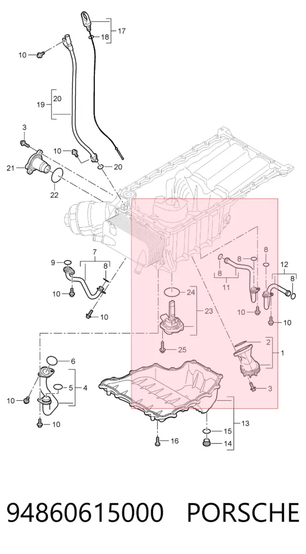 Sensor de nivel de aceite 94860615000 Porsche