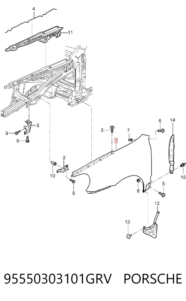 Aleta delantera izquierda Porsche Cayenne 955