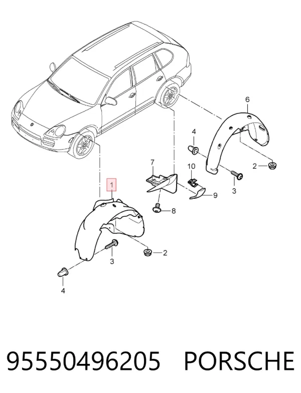 Paso rueda 95550496205 Porsche