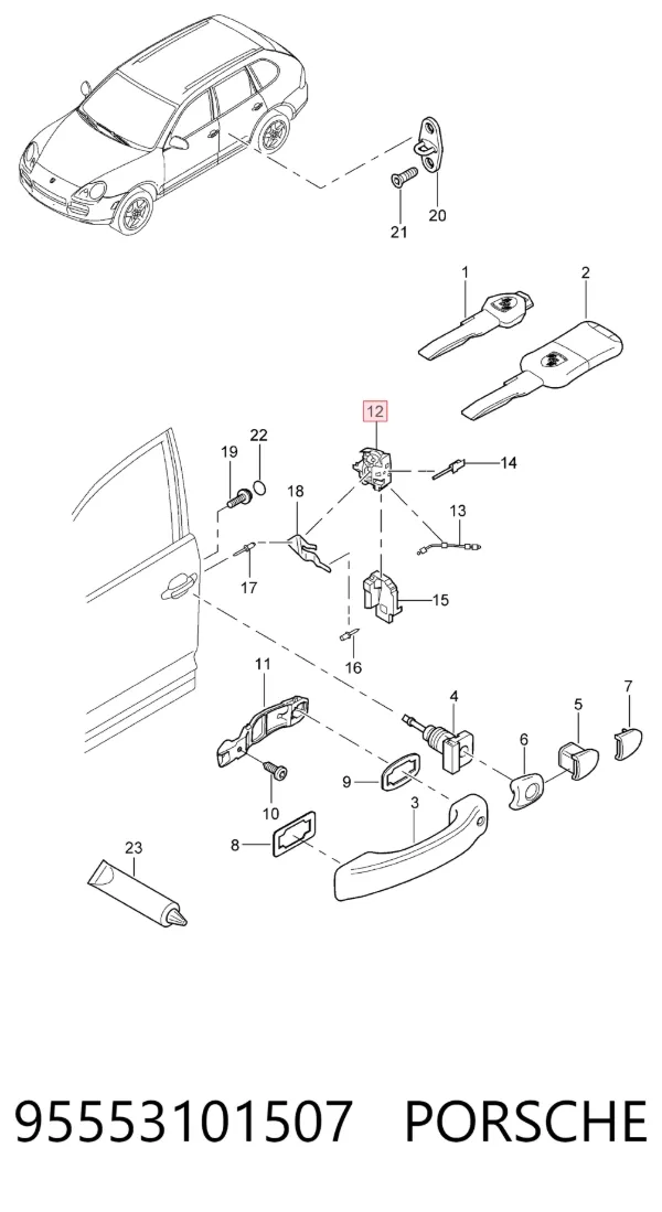 Cerradura 95553101507 Porsche