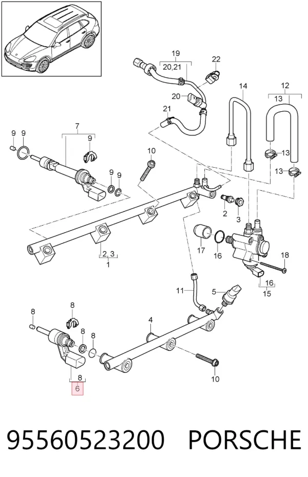 Inyector 95560523200 Porsche