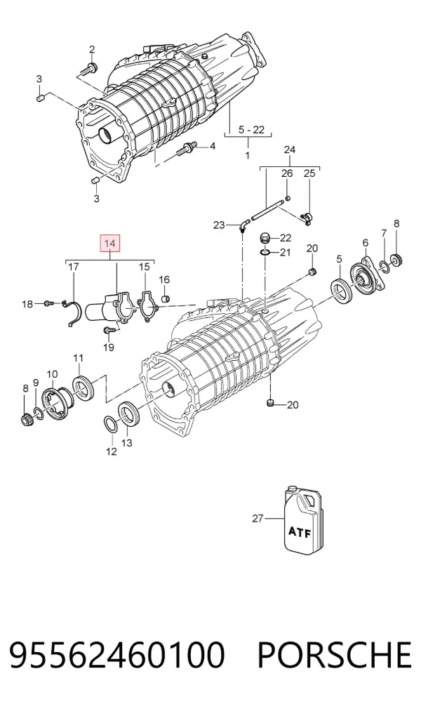 Motor de control de la caja de transferencia 95562460100 Porsche