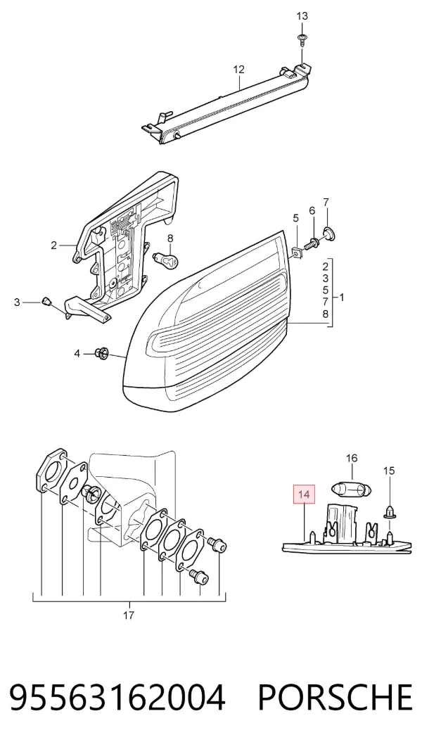 Luz matricula 95563162004 Porsche
