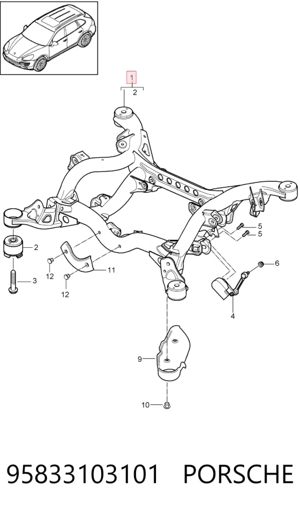 Puente trasero 95833103101 Porsche