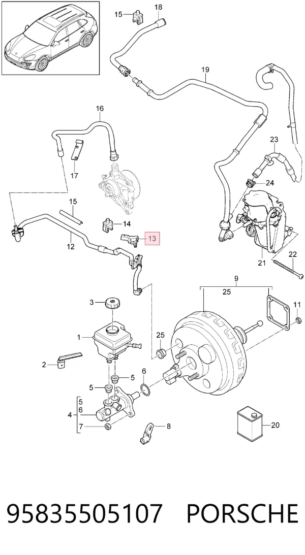 Sensor de presión del colector de admisión 95835505107 Porsche