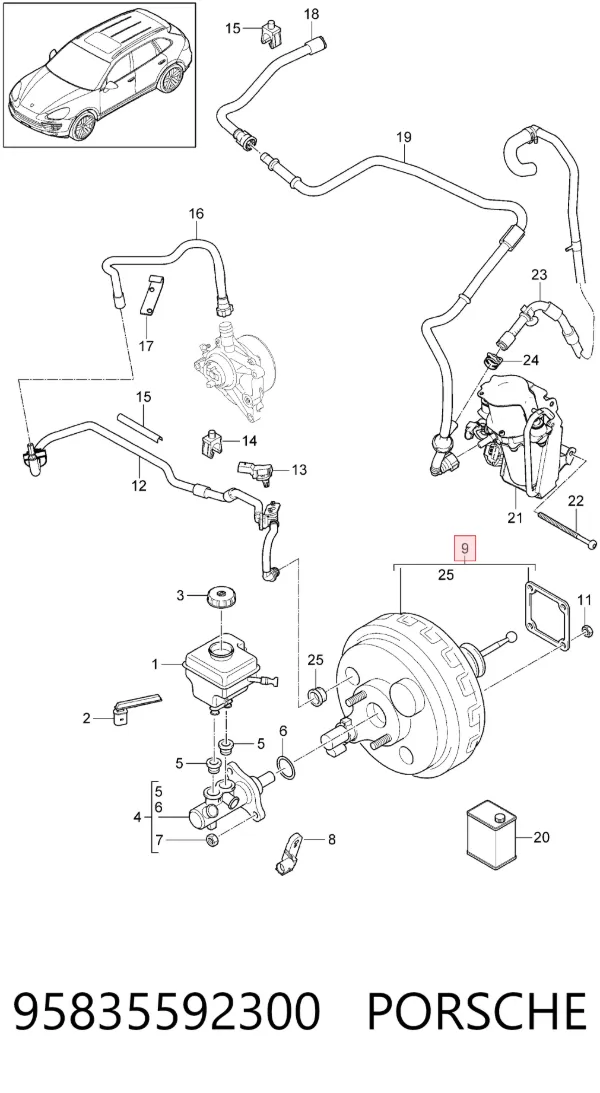 Servofreno 95835592300 Porsche