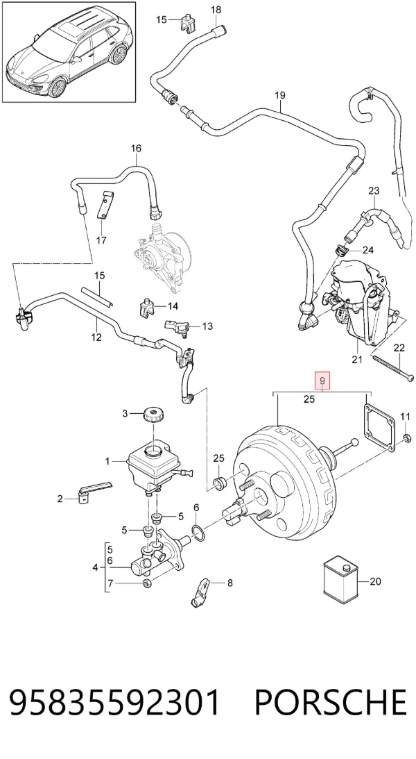 Servofreno 95835592301 Porsche