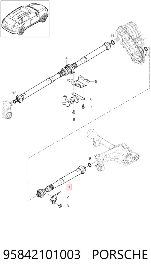 Árbol de transmision delantero 95842101003 Porsche