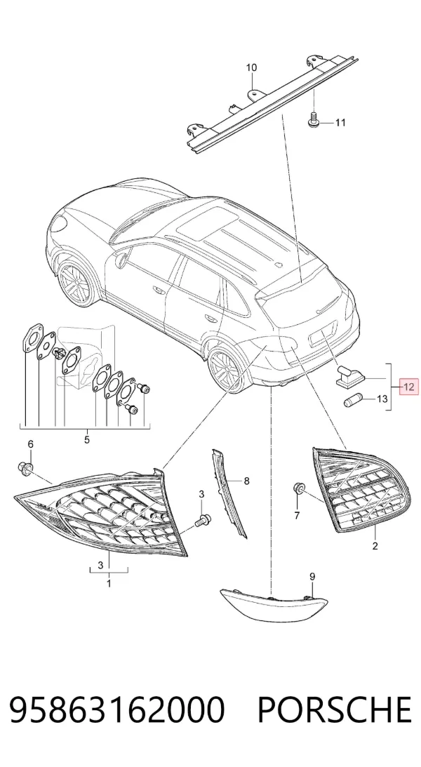 Luz matricula 95863162000 Porsche