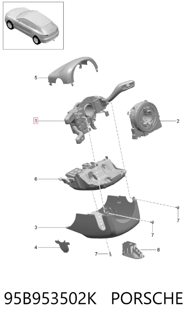 Conmutador columna dirección Porsche Cayenne II