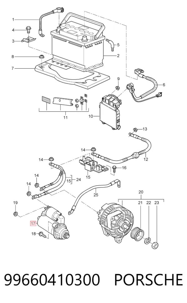 Motor de arranque 99660410300 Porsche