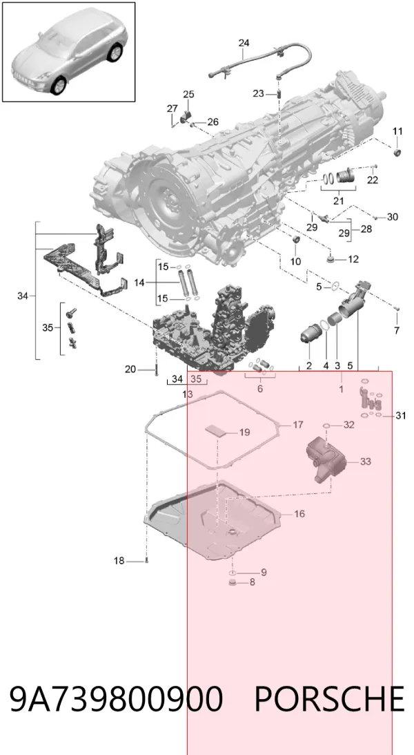 Kit de reparación de caja de cambios automática 9A739800900 Porsche