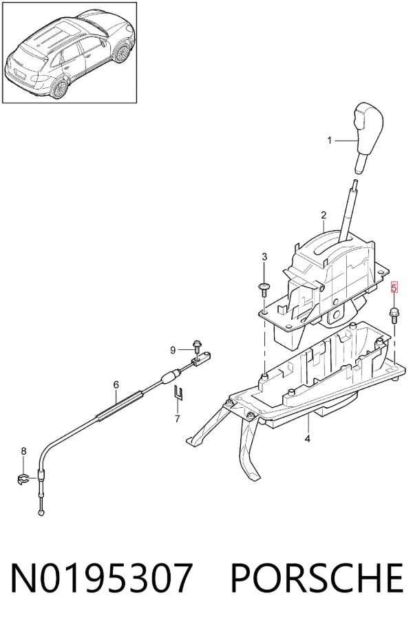 Perno del sistema de escape (silenciador) N0195307 Porsche