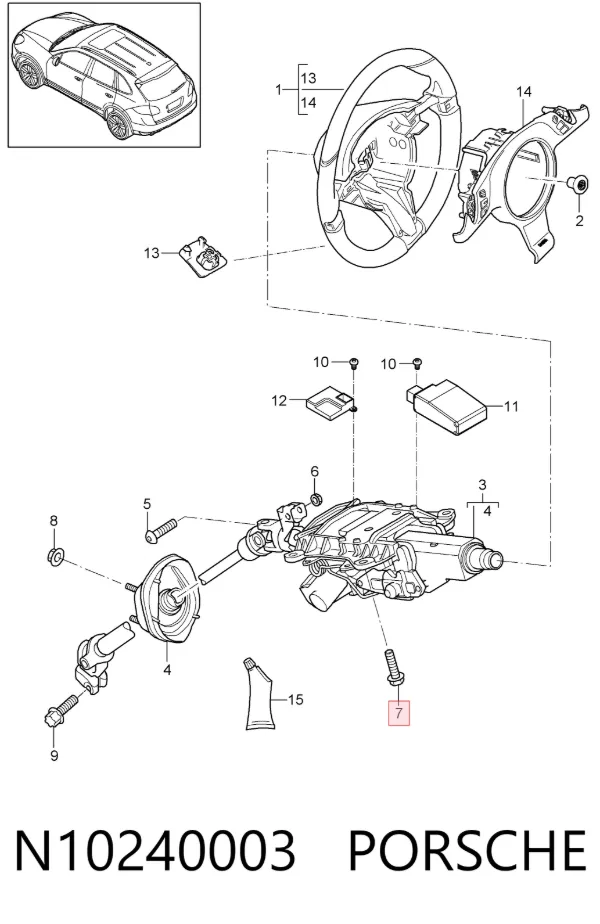 Perno (espárrago) del colector de escape N10240003 Porsche
