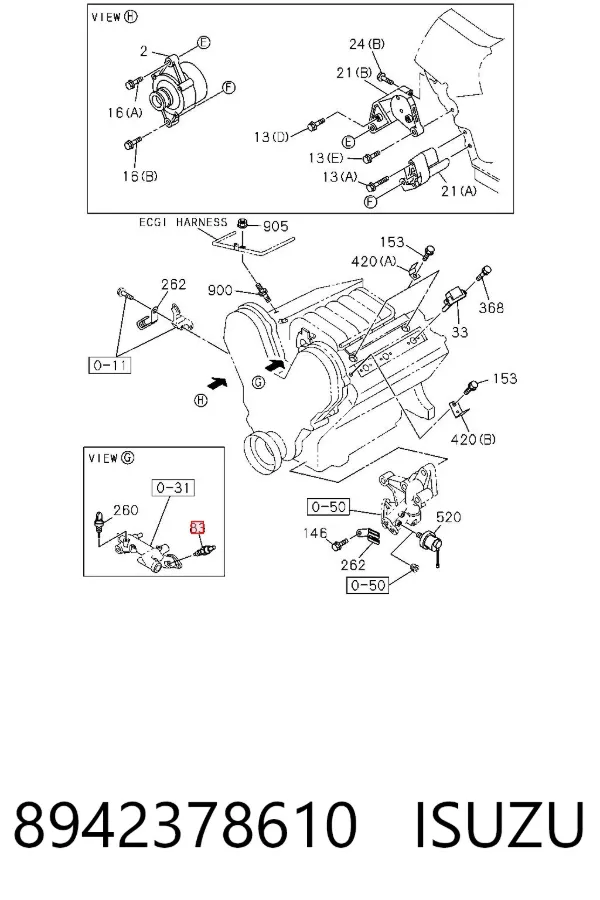 Sensor de temperatura 8942378610 Isuzu