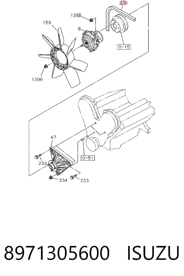 Correa de alternador 8971305600 Isuzu