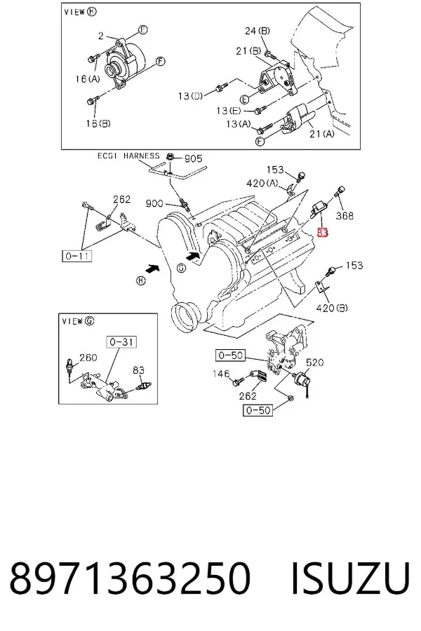 Bobina 8971363250 Isuzu