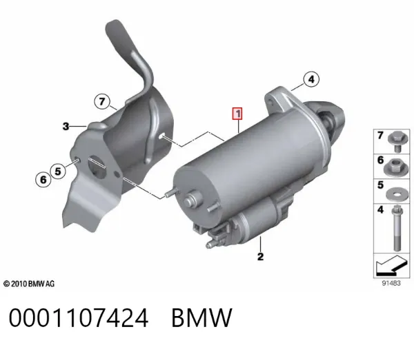 Motor de arranque 0001107424 BMW