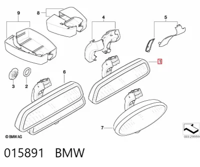 Retrovisor interior BMW 015891
