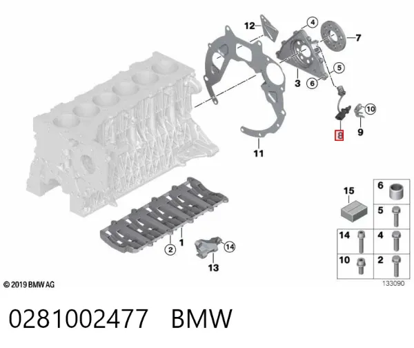 Sensor de cigüeñal 0281002477 BMW