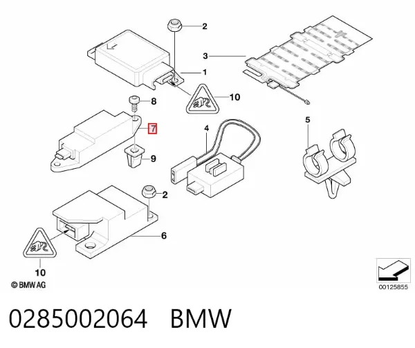 Sensor de airbag delantero 0285002064 BMW