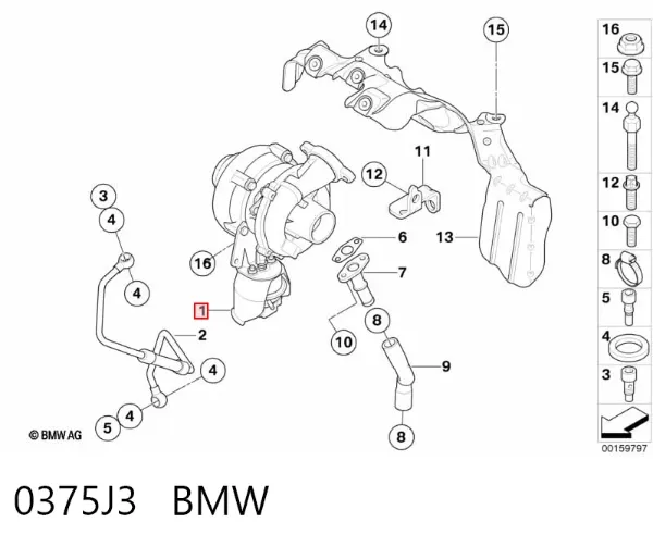 Turbocompresor 0375J3 BMW