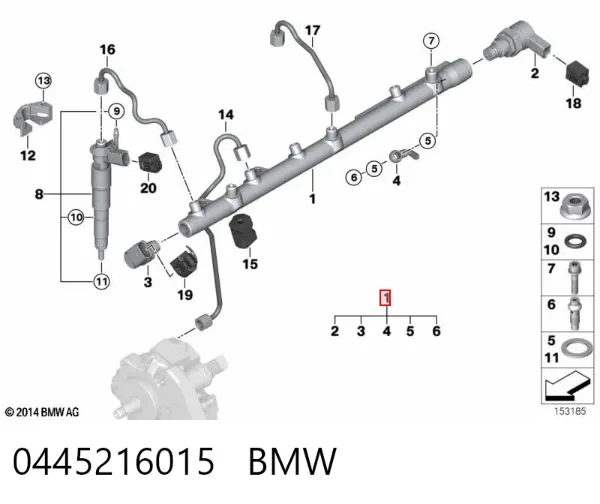 Rampa de combustible 0445216015 BMW