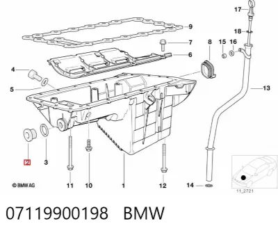 Tapón de llenado del eje trasero/delantero BMW 07119900198