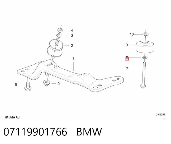 Arandela superior del inyector 07119901766 BMW