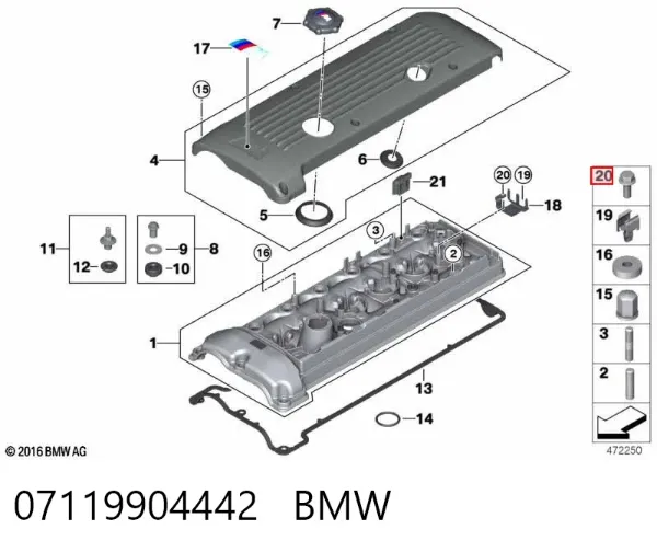 Tornillo culata 07119904442 BMW