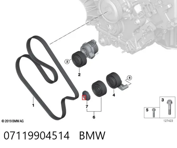 Perno de fijación del brazo inferior delantero 07119904514 BMW