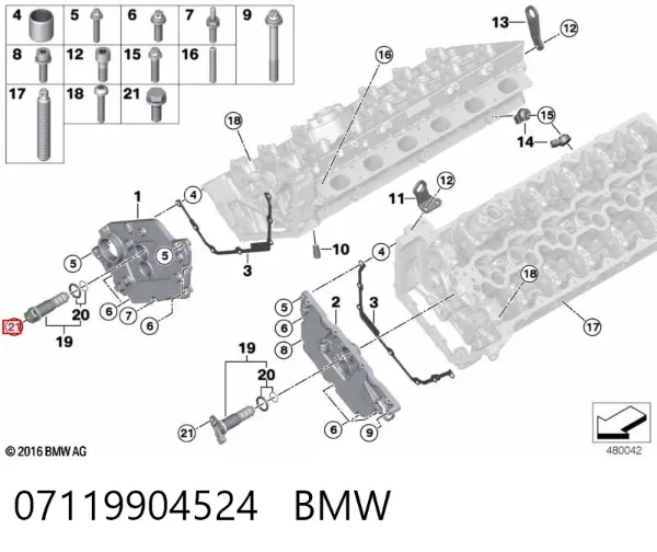 Perno de fijación del brazo inferior delantero 07119904524 BMW