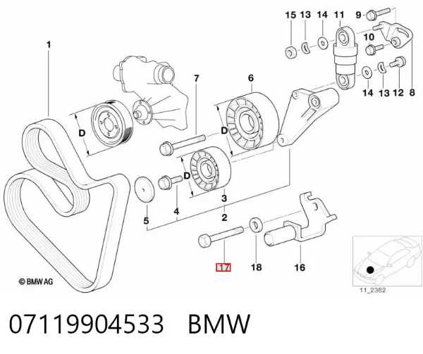 Tornillo culata 07119904533 BMW