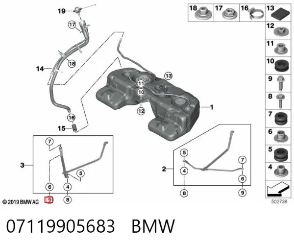 Tornillo culata 07119905683 BMW