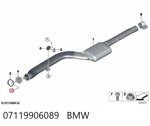 Tornillo (tuerca) de sujeción 07119906089 BMW