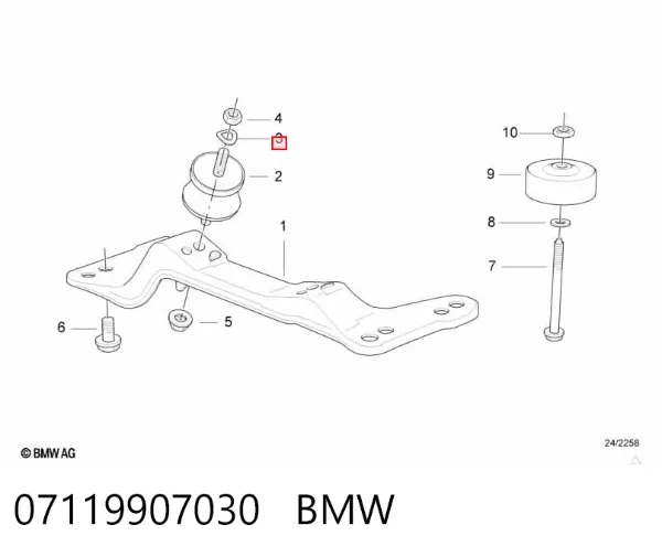 Arandela superior del inyector 07119907030 BMW