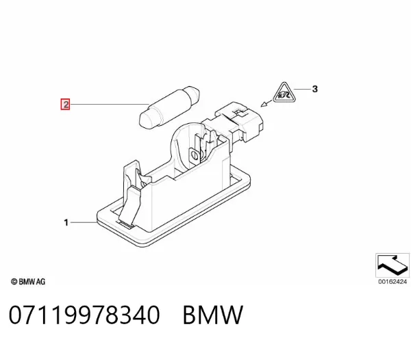 Lámpara de luz interior de cabina 07119978340 BMW