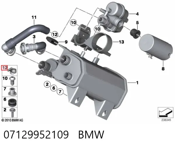 Abrazadera metálica universal 07129952109 BMW