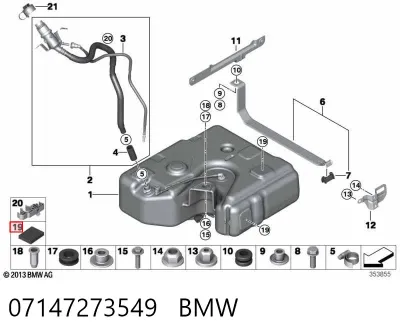 Soporte de matrícula delantera BMW 07147273549