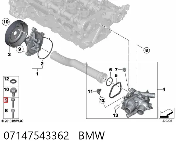 Perno de fijación del brazo inferior delantero 07147543362 BMW