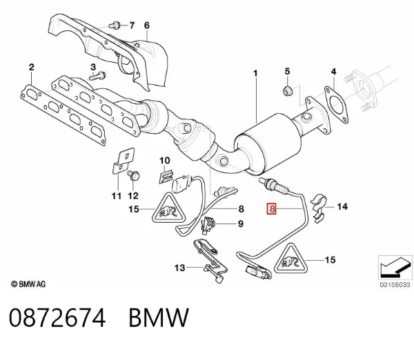 Sensor de oxígeno previo al catalizador 0872674 BMW