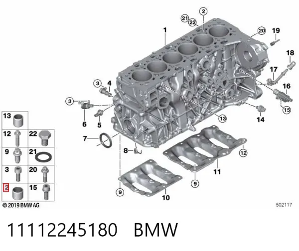 Buje centrador del eje de transmisión 11112245180 BMW
