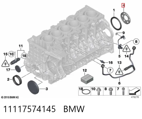 Corona dentada del sensor de posición del cigüeñal 11117574145 BMW
