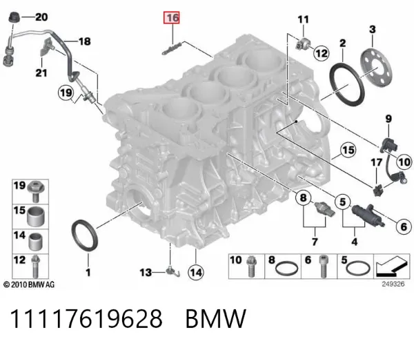Kit de reparación cilindro de freno principal 11117619628 BMW